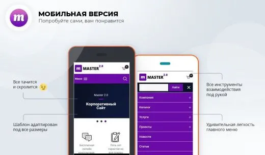 Master 2 в 1: корпоративный сайт + магазин