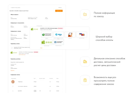 INTEC.Food - магазин доставки еды, суши, пиццы с корзиной и оплатой. Сайт для ресторанов и кафе